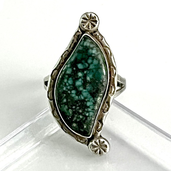 Old Pawn Vintage Navajo Damele Turquoise Sterling Silver Ring - Picture 1 of 6